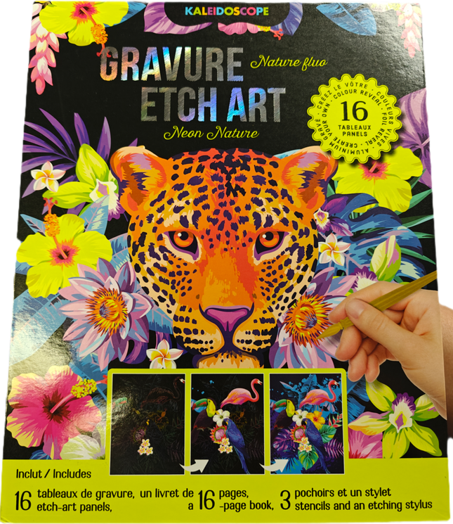 Gravure nature fluo - 16 tableaux