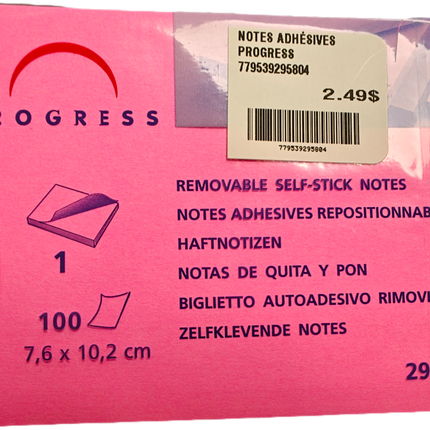 Progress sticky notes