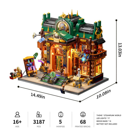 Lumibricks Steampunk Time Rift Library 3187PCS